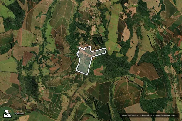 Imagem de satélite de SÍTIO CACHOEIRA - Matrícula 22212 e 23225 em Monte Santo de Minas - MG