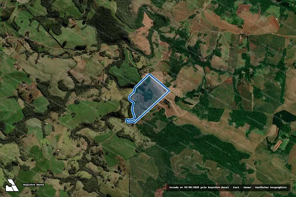 Imagem de satélite de Lote de Terras nº 25-Parte-A, subdivisão do lote nº 25-Parte, da Gleba nº 12  - Parte 1 em Roncador - PR