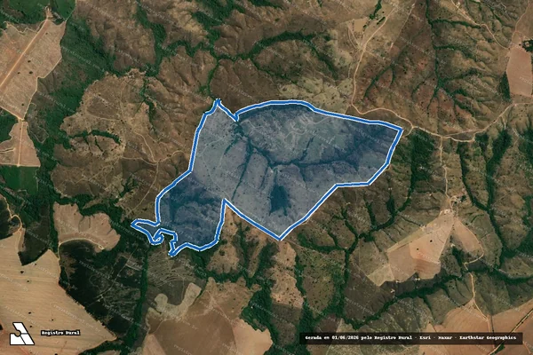 Imagem de satélite de Fazenda Cordas - Parte 1 em Guarda-Mor - MG