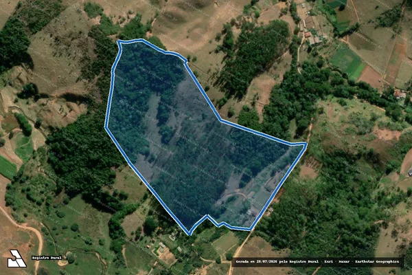 Imagem de satélite de Sítio Córrego da Zueira  - Parte 1 em Ubá - MG