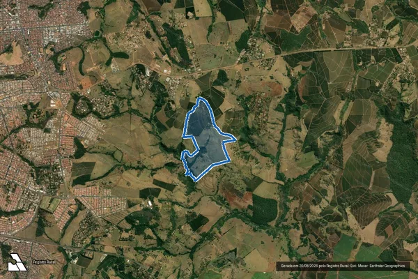 Imagem de satélite de Fazenda São Jerônimo - Sítio Santa Rita / Parte 02 em Franca - SP