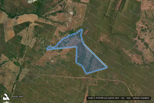 Imagem de satélite de FAZENDA PINHAIS, Antiga Mineiros, Gleba 02- Parte Desmembrada do Lote n° 11, do Loteamento São Valério, 2ª Etapa - Fazenda Pinhais, antiga Mineiros, Gleba 02 em Paranã - TO
