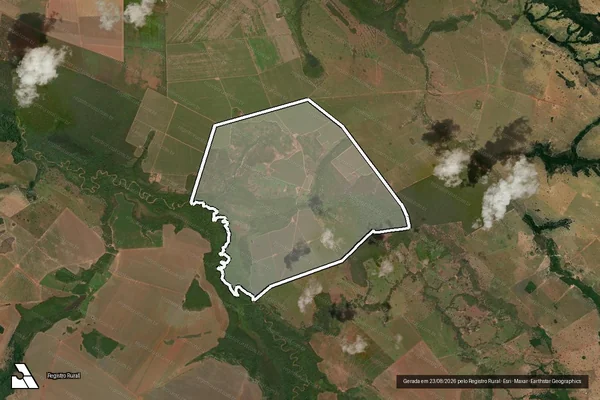 Imagem de satélite de Fazenda Bebedouro ou dos Americanos - Parcela 1 em Montes Claros de Goiás - GO