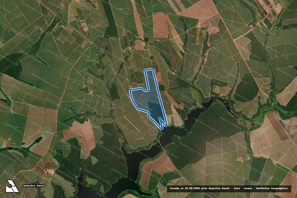 Imagem de satélite de Fazenda São Carlos - Matrícula nº 8.189 em Irapuã - SP