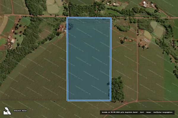 Imagem de satélite de Unificação dos Lotes Rurais 57-A, 57-B, 57-C e 58, da Gleba 11 do Imóvel Rio Azul Piqueroby - Unificação dos Lotes Rurais 57-A, 57-B, 57-C e 58, da Gleba 11 do Imóvel Rio Azul Piqueroby em Palotina - PR