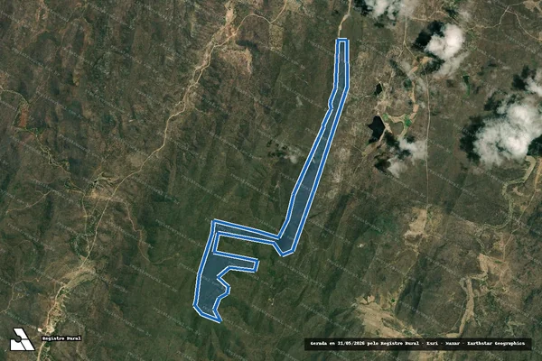Imagem de satélite de FAZENDA FACHEIRO - Parte 1 em Caiçara do Rio do Vento - RN