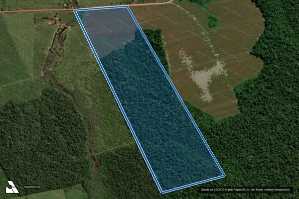 Imagem de satélite de Lote 22, Gleba Cajueiro, Setor ? 01 - LOTE 22 em Itapuã do Oeste - RO