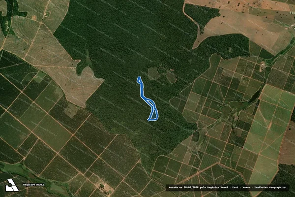 Imagem de satélite de FAZENDA RANCHO VERDE - GLEBA 1C3 em Reginópolis - SP