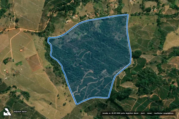 Imagem de satélite de Sítio Topo Verde - Parte 1 em Ouro Fino - MG
