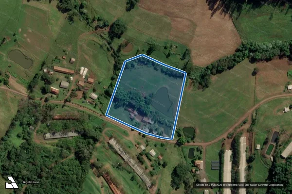Imagem de satélite de Gleba 1 da Parte Nordeste do Lote Colonial Rural n.º 158 da Seção Biguá - PARCELA 01 em Iraceminha - SC