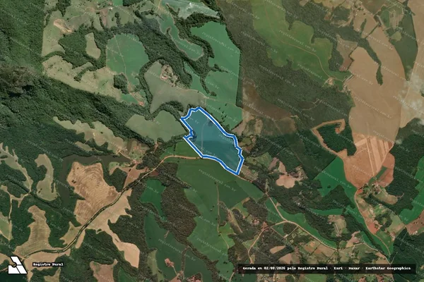 Imagem de satélite de FAZENDA  MONJOLEIROS-MATRICULA 2467 LOTES 192  E 194 GLEBA BARREIRO PARTE A - Parcela 1 em Tibagi - PR