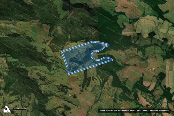 Imagem de satélite de Lote Rural n° 02-C, da Gleba n° 03, 1ª Parte da Colônia Rio Quarto - Parcela 1 em Ramilândia - PR