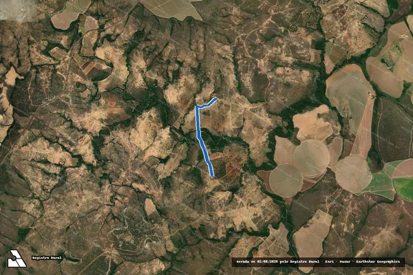 Imagem de satélite de ESTRADA VICINAL 01 - P.A SÃO CRISTÓVÃO - 001 em Formoso - MG