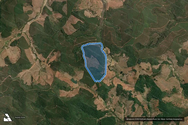Imagem de satélite de FAZENDA BARRO PRETO, PAVAO E SUACUI PEQUENO - Barro Preto e Pavao em Peçanha - MG