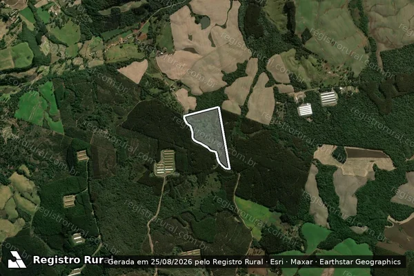 Imagem de satélite de Área de terras, parte dos lotes rurais n° 9, Fazenda Ressaca - Parte 1 em Passos Maia - SC