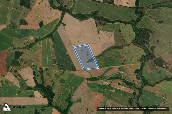 Imagem de satélite de FAZENDA ÁGUA LIMPA DA PONTE NOVA - 14107 em Nhandeara - SP