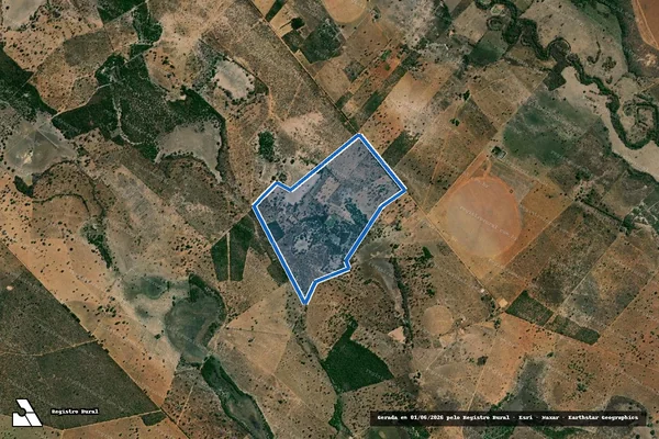 Imagem de satélite de FAZENDA GLEBA DO GADO BRAVO "PARCELA RURAL 714" - Parte 1 em Dom Bosco - MG