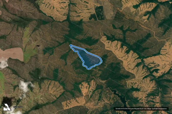 Imagem de satélite de Fazenda Pirapitinga dos Monteiros - Gleba 01 em Campo Alegre de Goiás - GO