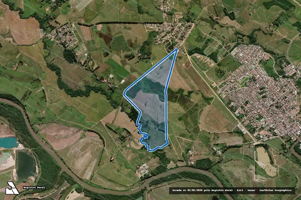 Imagem de satélite de Sítio Campo Grande - Transcrição 36213 Livro 3-BN em Potim - SP