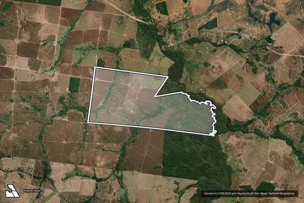 Imagem de satélite de FAZENDA  RIO DA MATA GLEBA 01 - REMANESCENTE - Parte 1 em Nova Crixás - GO