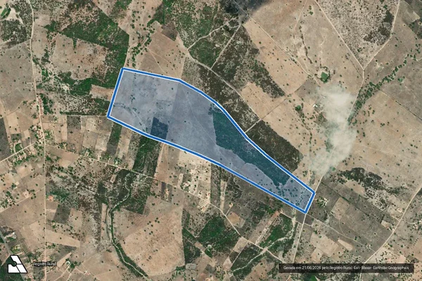 Imagem de satélite de FAZENDA SACO DO VENTO - 01 em Olho d'Água do Casado - AL