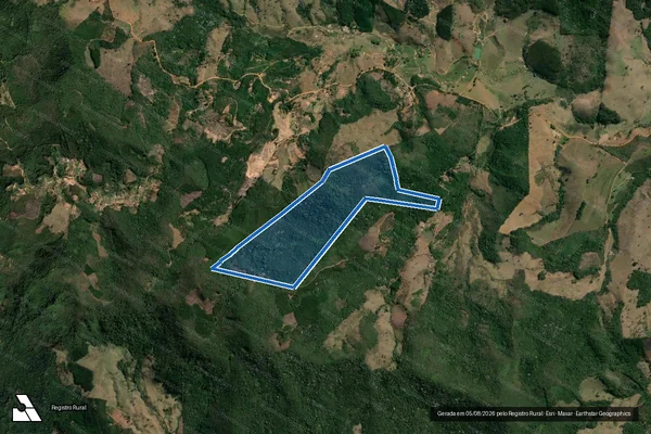 Imagem de satélite de Fazenda Bandeira ou Saudade - Gleba 01 em Ouro Preto - MG