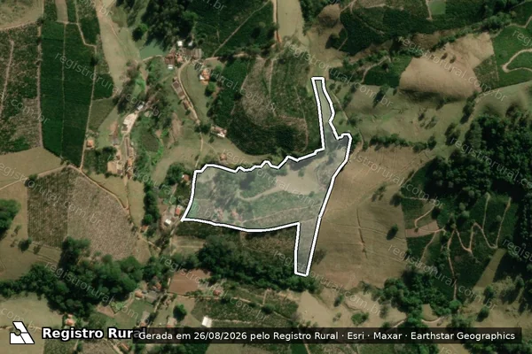 Imagem de satélite de "SÍTIO BELA VISTA" - Parcela 1 em Andradas - MG