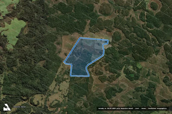 Imagem de satélite de Fazenda Bela vVsta - Matrícula 34175 em Calmon - SC
