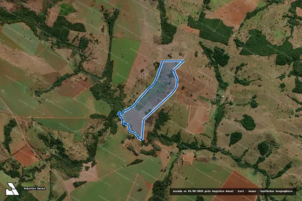 Imagem de satélite de FAZENDA PARAÍSO - 129 em Mairipotaba - GO