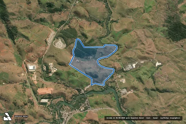 Imagem de satélite de FAZENDA DUAS BARRAS - Perimetro 1 em Cachoeiro de Itapemirim - ES