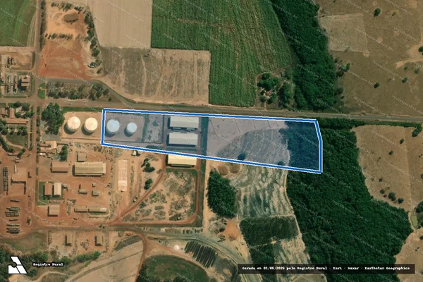 Imagem de satélite de USINA BARRALCOOL S/A / Matrícula 15.466 em Barra do Bugres - MT