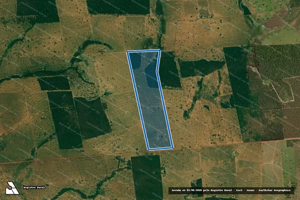 Imagem de satélite de Estância Humaitá - Parcela 1 em São José dos Quatro Marcos - MT