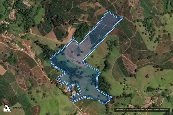 Imagem de satélite de Sítio Boa Vista - Parcela 1 em Poço Fundo - MG