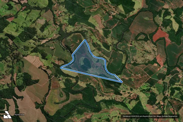 Imagem de satélite de Lote Rural n° 77-C, originário da subdivisão do Lote n° 77-A, unificação de Partes do Lote n° 77, da Gleba n° 04, 2° Parte da Co - Parcela 1 em Três Barras do Paraná - PR