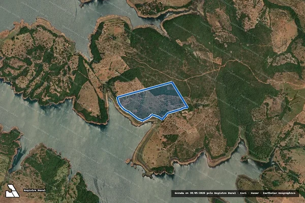 Imagem de satélite de FAZENDA VÃO, LUGARES DENOMINADO CÓRREGO FEIO, PALMITO E VOLTA GRANDE - GLEBA ? 6 em Araguari - MG