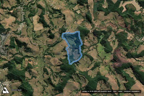 Imagem de satélite de Sítio Veredas Humaitá - Gleba 2 em Rio Pomba - MG
