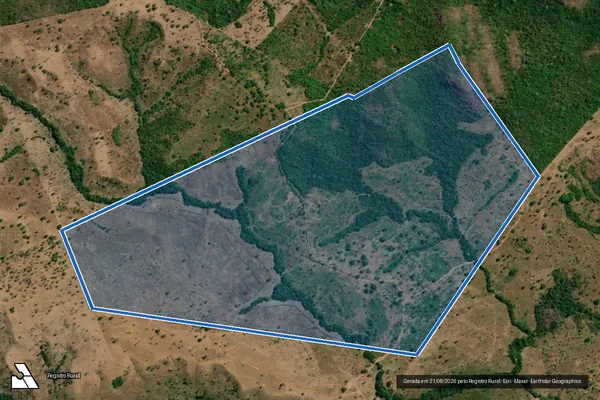 Imagem de satélite de FAZENDA AGUA BOA/CAMPO ALEGRE - Mat. 1084 em Presidente Kennedy - TO
