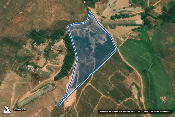 Imagem de satélite de Fazenda Rancho - PARCELA 03 em Ervália - MG