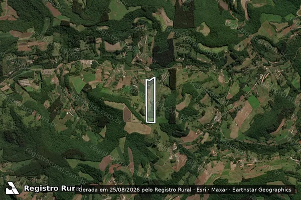 Imagem de satélite de Matrícula nº 34264 - Área Remanescente em Presidente Castello Branco - SC