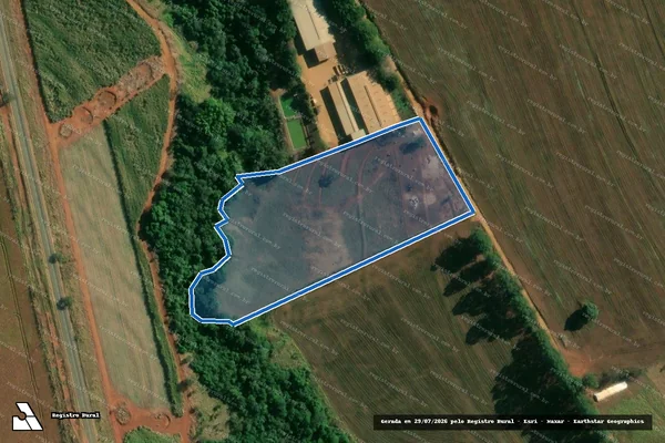 Imagem de satélite de Fazenda Creoulos, lugar denominado Paineiras - Gleba 4 em Pedrinópolis - MG