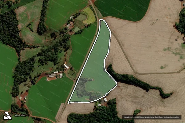 Imagem de satélite de Parte da Colônia n°120-A, do Bloco ?C?, da Fazenda São Jorge. - Parte 1 em São Jorge d'Oeste - PR