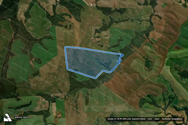Imagem de satélite de FAZENDA SERRA DA PITANGA, BARRA DO ESPÍRITO SANTO E RIO BATISTA; BARRO PRETO E CASCATA - 001 em Pitanga - PR