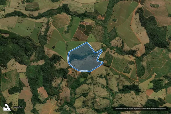 Imagem de satélite de FAZENDA CORREGO DAS PEDRAS E BANANAL - Parte 1 em Ibiá - MG