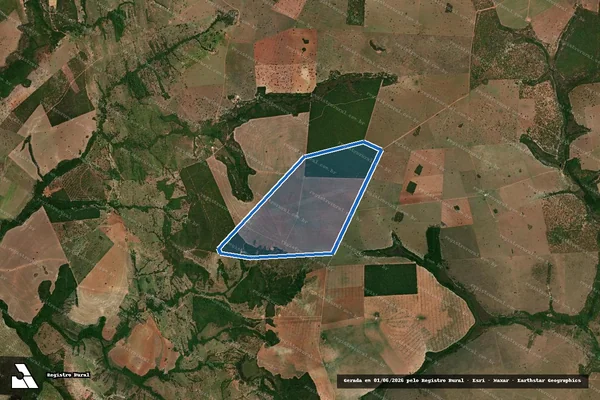 Imagem de satélite de FAZENDA MORRO AGUDO LOCAL DENOMINADO FAZENDA CACHOEIRA  - FAZENDA MORRO AGUDO ? DENOMINADO CACHOEIRA em Cachoeira de Goiás - GO