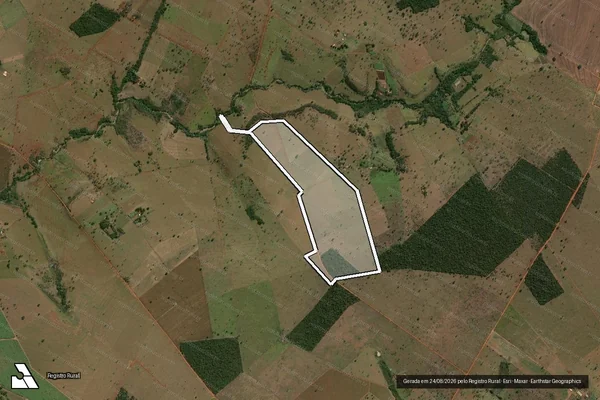 Imagem de satélite de Fazendas Moeda do Daniel e Moeda dos Araújos - Parte 1 em Itapagipe - MG