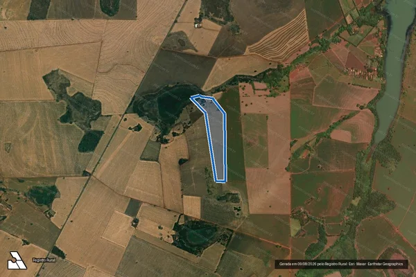 Imagem de satélite de FAZENDA DOS BAÚS - 001 em Cachoeira Dourada - MG