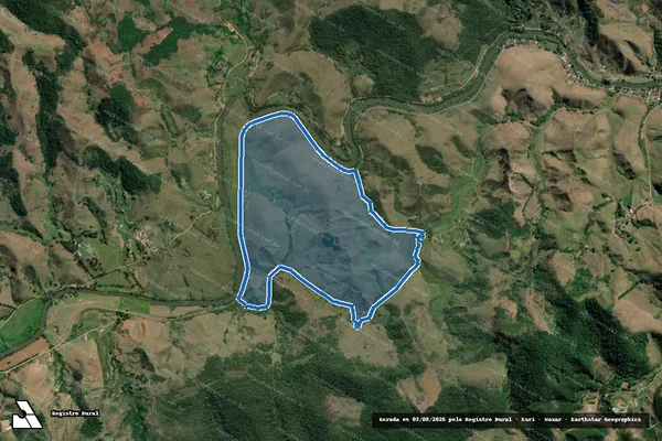 Imagem de satélite de Fazenda Dois Irmãos - Parte 1 em Valença - RJ