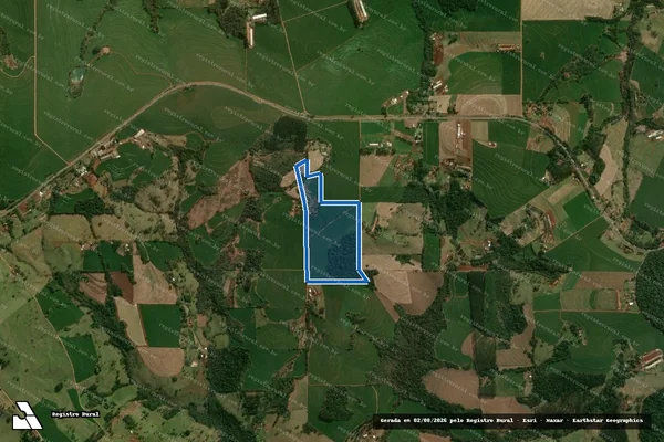 Imagem de satélite de Lote Rural 16 do 1º Perímetro de Céu Azul - única em Céu Azul - PR