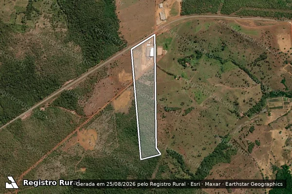 Imagem de satélite de FAZENDA TRIANGULO GLEBA 03 / PARTE 01 em Paraíso do Tocantins - TO