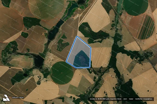 Imagem de satélite de FAZENDA PALMEIRAS LUGAR POÇOES - Parte 1 em Palmeiras de Goiás - GO